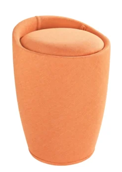 Wenko Hocker Candy Orange Leinenoptik