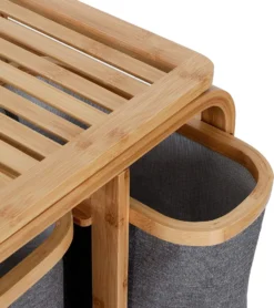 Lumaland Wäschekorb Aus Bambus - 1 XL Fach + 2 Kompaktfächer 49,5 X 33 X 71 Cm Grau -Leifheit || Vileda || Wenko Verkaufsgeschäft 8aa132ad2340d62d0e7150aa88164900