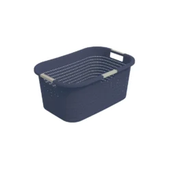 ROTHO Wäschekorb 40 L COUNTRY, Farbe:Iris Dunkelblau Ged.