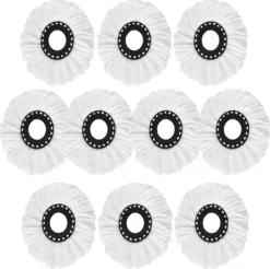 10er Ersatzkopf Disc Mop Clean Für Wischmopp Stück Ersatz Set Kopf Spin Twist Mikrofaser Ersatzmop Hoher Kompatibel Ersatz-Moppköpfe Weiß Retoo