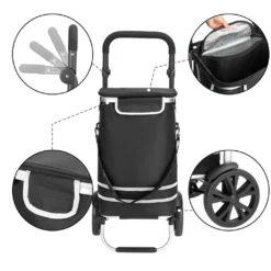 Monzana 2in1 Einkaufstrolley 56L Bis 50 Kg Klappbar Abnehmbare Tasche Handwagen Einkaufswagen Einkaufshilfe Roller, Farbe:schwarz -Leifheit || Vileda || Wenko Verkaufsgeschäft 8dca279a413df90e462b1bfcfb56e340