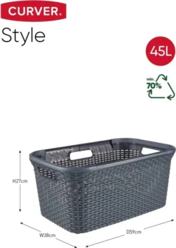 Curver Wäschekorb Style 45 L Anthrazit -Leifheit || Vileda || Wenko Verkaufsgeschäft 8fc852ed9fe7d9513076c6df874936e2