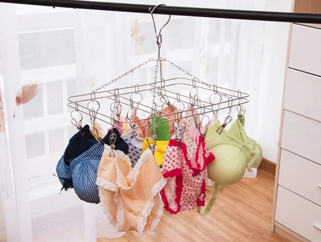 Edelstahl Sockentrockner Wäscheständer Drehhaken, Winddicht, Kleiderbügel Für Socken, Unterwäsche, BHS, Babykleidung, Handschuhe (20 Wäscheklammern) 10 Edelstahl Sockentrockner Wäscheständer Drehhaken, Winddicht, Kleiderbügel Für Socken, Unterwäsche, BHS, Babykleidung, Handschuhe (20 Wäscheklammern) – Bild 10