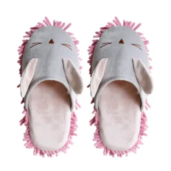 1 Paare Rosa Mop Schuhe Länge 26 Cm Staubwisch Pantoffeln Reinigung Boden Mikrofaser Bodenwischer Waschbarer Wischmops Hausschuhe Chenille Boden