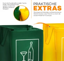 TRESKO 3er Set Recycling Englisch Müll Sortiertaschen Mülltrennsystem Mülleimer Mülltrenner Trennsystem Abfalltrennsystem -Leifheit || Vileda || Wenko Verkaufsgeschäft 91937767cb3f918da5aa612677cc4ab1