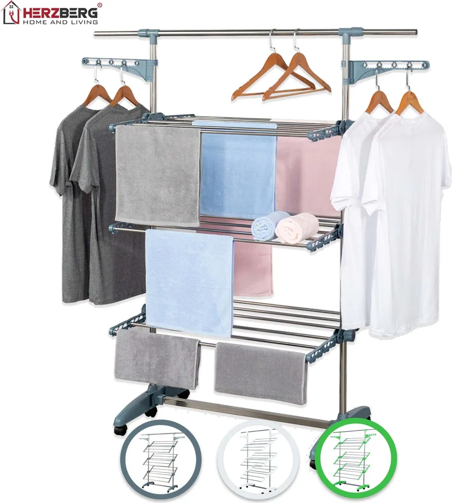 Herzberg HG-5015; Wschetrockner Multifunktions-faltbar Weiß 2 Herzberg HG-5015; Wschetrockner Multifunktions-faltbar Weiß – Bild 2