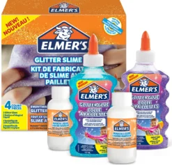 Elmer’s Glitzer-Slime-Set | Mit Glitzerkleber In Violett & Blau + 2 Flaschen Magischer Schleim-Aktivator-Lösung | 4-teiliges Kit