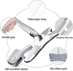 X-Typ Bodenmop, Mit 1 Wiederverwendbaren Polster, 360-Grad-Flachmopp, Kein Handwaschmopp, Haushaltsnass- Und Trockenmop -Leifheit || Vileda || Wenko Verkaufsgeschäft 91f6887faeb43058aad468cedde6f15e