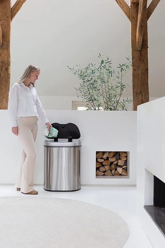 QUBIX Sensor Mülleimer 70L - 2 X 35L - 2 Fächer - Edelstahl - Abfalleimer - Abfalltrennsensor - Abfalltrennung Mülleimer 7 QUBIX Sensor Mülleimer 70L - 2 X 35L - 2 Fächer - Edelstahl - Abfalleimer - Abfalltrennsensor - Abfalltrennung Mülleimer – Bild 7