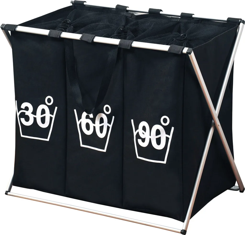 Kesper Wäschesammler Mit Dreifacher Einteilung, Trio, Schwarz 19590 8 Kesper Wäschesammler Mit Dreifacher Einteilung, Trio, Schwarz 19590 – Bild 8