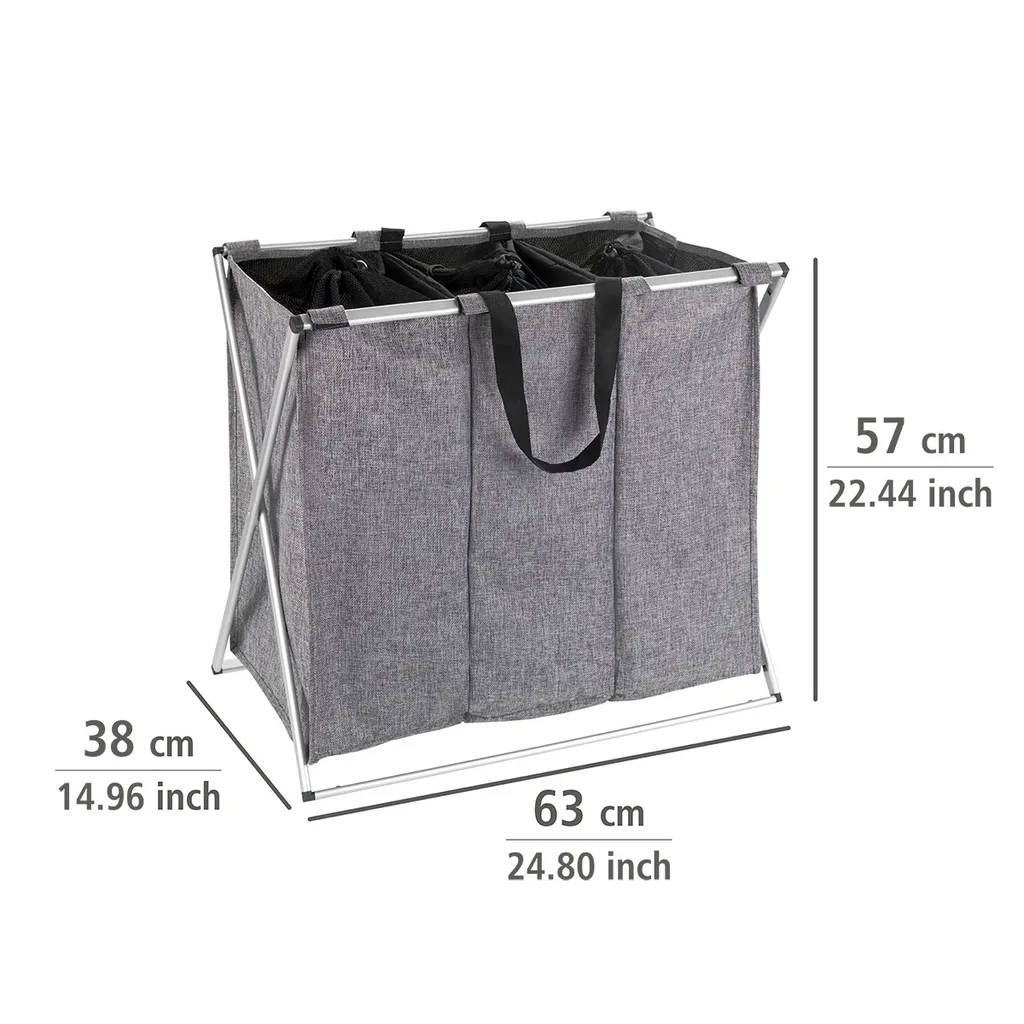 Wenko Wäschesammler Trio Grau Meliert 9 Wenko Wäschesammler Trio Grau Meliert – Bild 9