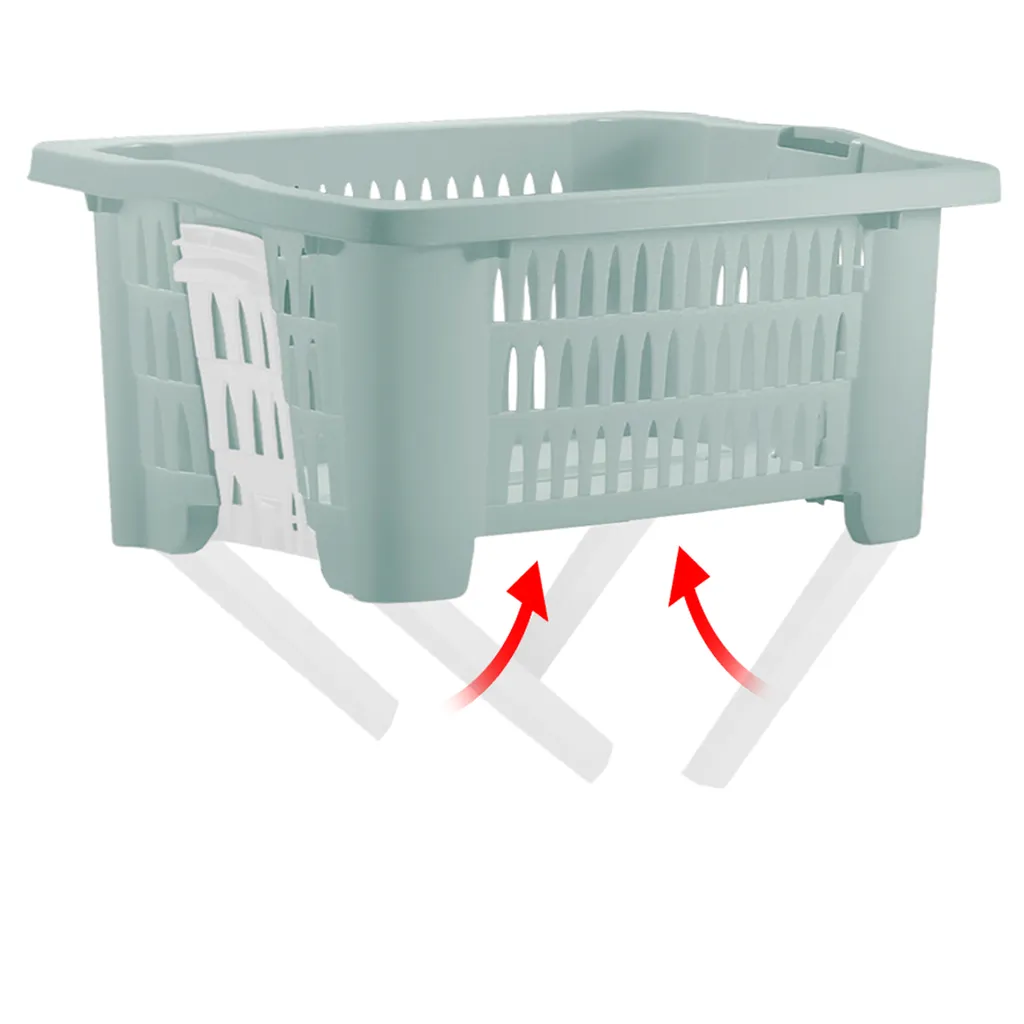 Deuba Wäschekorb Klappbare Standfüße Tragegriff 38L Badezimmer Wäschesammler Waschbehälter Aufbewahrungskorb Kunststoff, Farbe:grün 3 Deuba Wäschekorb Klappbare Standfüße Tragegriff 38L Badezimmer Wäschesammler Waschbehälter Aufbewahrungskorb Kunststoff, Farbe:grün – Bild 3