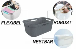 ROTHO 4er Set Wäschekorb 41l Brisen, Farbe:Anthrazit -Leifheit || Vileda || Wenko Verkaufsgeschäft 9754f2bcc7cd72e62d2e5eb36e5ee206