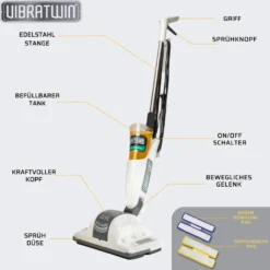 VibraTwin® - Bodenreiniger Für Reinigung Und Pflege Von Fußböden, Elektrischer Bodenwischer - Wischmopp, Poliermaschine, Mit Vibrierenden Matten Und Sprühfunktion - Aus Der TV Werbung 25 VibraTwin® - Bodenreiniger Für Reinigung Und Pflege Von Fußböden, Elektrischer Bodenwischer - Wischmopp, Poliermaschine, Mit Vibrierenden Matten Und Sprühfunktion - Aus Der TV Werbung -Leifheit || Vileda || Wenko Verkaufsgeschäft 97962f9c741adff8deacd341064c1f4e