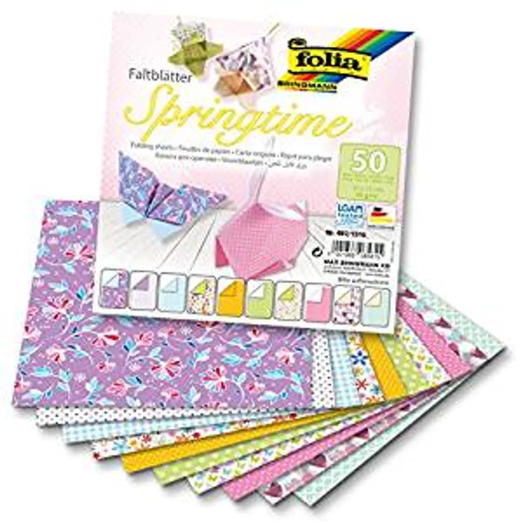 Folia Faltblätter "Springtime" 150 X 150 Mm 80 G/qm 50 Blatt 3 Folia Faltblätter "Springtime" 150 X 150 Mm 80 G/qm 50 Blatt – Bild 3