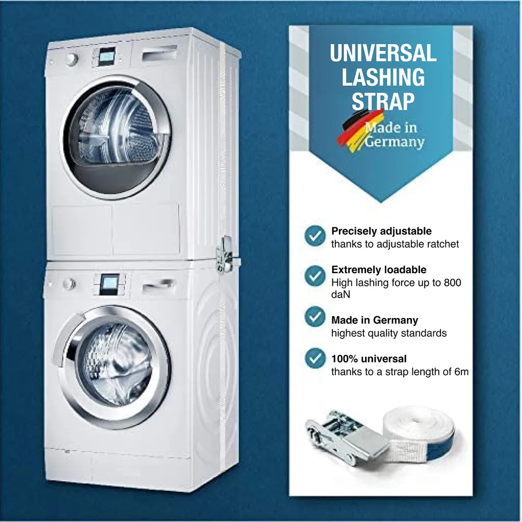 Sicheres Stapeln Von Trockner & Waschmaschine Mit 800 DaN Zugkraft 2 Sicheres Stapeln Von Trockner & Waschmaschine Mit 800 DaN Zugkraft – Bild 2