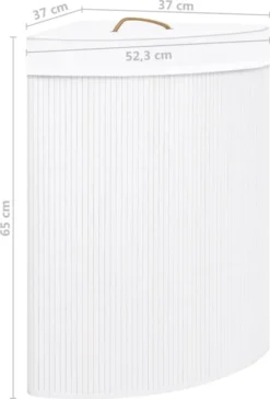 VidaXL Eck-Wäschekorb Bambus Weiß 60 L -Leifheit || Vileda || Wenko Verkaufsgeschäft 9a1033ecc290e80d0a54e27dc4876bd5