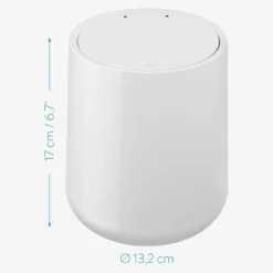 Navaris Tischabfalleimer Mülleimer Klein Mit Müllbeuteln - Abfalleimer Für Küchenplatte Schreibtisch Kosmetiktisch - Kosmetikeimer Müll Eimer Mit Druckdeckel - In Grau