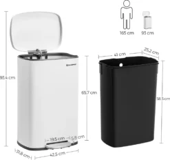 SONGMICS 50 Liter, Mülleimer Küche, Abfalleimer, , Mit Deckel, Treteimer Weiß LTB101W01 10 SONGMICS 50 Liter, Mülleimer Küche, Abfalleimer, , Mit Deckel, Treteimer Weiß LTB101W01 -Leifheit || Vileda || Wenko Verkaufsgeschäft 9c4d24caaf27098acc50d0ca39ad03bf