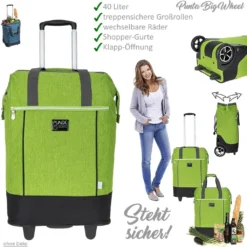 Punta Big Wheel Einkaufsroller Shopper Einkaufswagen Shopping Trolley Einkaufstrolley Trolly Große Räder 10303-0700 Two Tone Grün + Thermo Tasche -Leifheit || Vileda || Wenko Verkaufsgeschäft 9dd2d751d7bb6b88f7e19ca1320764ef