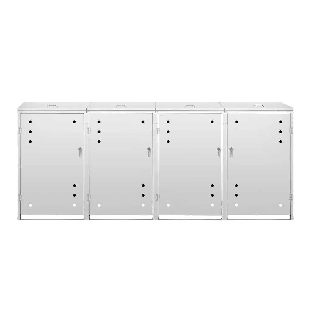 Mülltonnenbox Edelstahl Mülltonnenverkleidung Mülleimerbox 4 X 240 L Schloss 4 Mülltonnenbox Edelstahl Mülltonnenverkleidung Mülleimerbox 4 X 240 L Schloss – Bild 4