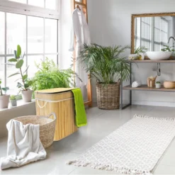 Bambus-Wäschekorb Wäschesammler Mit Griffen Wäschesack Wäschebox Eckig 40x30x45 Cm -Leifheit || Vileda || Wenko Verkaufsgeschäft a348301c4a02524474cae3f2f276301f