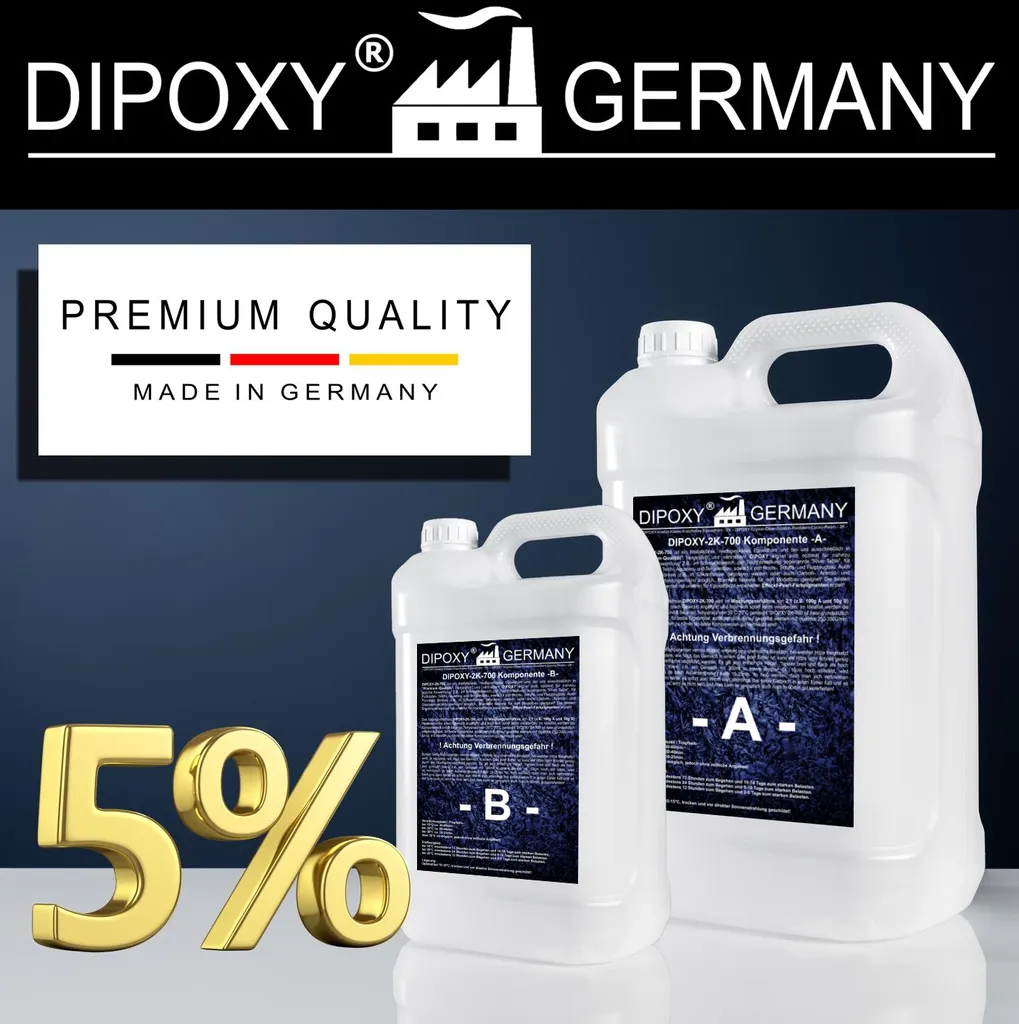 Epoxidharz Epoxy Gießharz Laminierharz 2K-700 - 60,0kg (40,0kg A + 20,0kg B) 2 Epoxidharz Epoxy Gießharz Laminierharz 2K-700 - 60,0kg (40,0kg A + 20,0kg B) – Bild 2