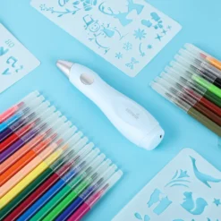 Speed Spray Kunst Elektrische Airbrush Für Kinder Mit 12 Filzstiften & 4 Schablonen,Wasserstifte Waschbar Ungiftig, Airbrush Fun Farben Sprühen Für Kinder (Blau) -Leifheit || Vileda || Wenko Verkaufsgeschäft a4cde9a98840f4bcf1ae5f93ebea697d