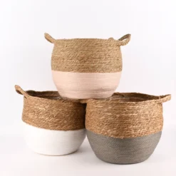 Korb Aus Seegras Zweifarbig Rund Mit Henkeln Natur Weiß Verschiedene Größen, Motiv/Größe:Mittel -Leifheit || Vileda || Wenko Verkaufsgeschäft a626ddc4d2b1408d939baabefa582a50