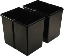 Wesco Niedriger Mülleimer Küche Ausziehbar | 2 X 15 L Einbaumülleimer Mit Schienengestell | Abfallsystem | Abfallsammler | Trennsystem | Bodenmontage | Kunststoff Schwarz | 28015 0 -Leifheit || Vileda || Wenko Verkaufsgeschäft a6a282e68acec5157e527add86f41443
