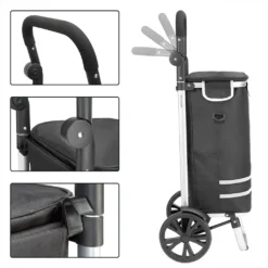 Monzana 2in1 Einkaufstrolley 56L Bis 50 Kg Klappbar Abnehmbare Tasche Handwagen Einkaufswagen Einkaufshilfe Roller, Farbe:schwarz -Leifheit || Vileda || Wenko Verkaufsgeschäft a98e8505eb8bf670d804969ac9fd1f12