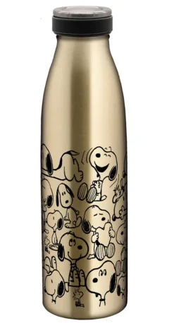 Isolierflasche Snoopy Muster Gold 500ml Edelstahl