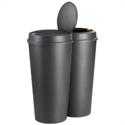 Deuba Mülleimer 50 L Duo 2fach Trennsystem 2x25L Druckknopf-Automatik Küche Abfalleimer Müllbehälter Mülltrennung Büro, Farbe:schwarz - Black - Noir 27 Deuba Mülleimer 50 L Duo 2fach Trennsystem 2x25L Druckknopf-Automatik Küche Abfalleimer Müllbehälter Mülltrennung Büro, Farbe:schwarz - Black - Noir -Leifheit || Vileda || Wenko Verkaufsgeschäft a9e9180fa82b34ea64b88361a4c64de2