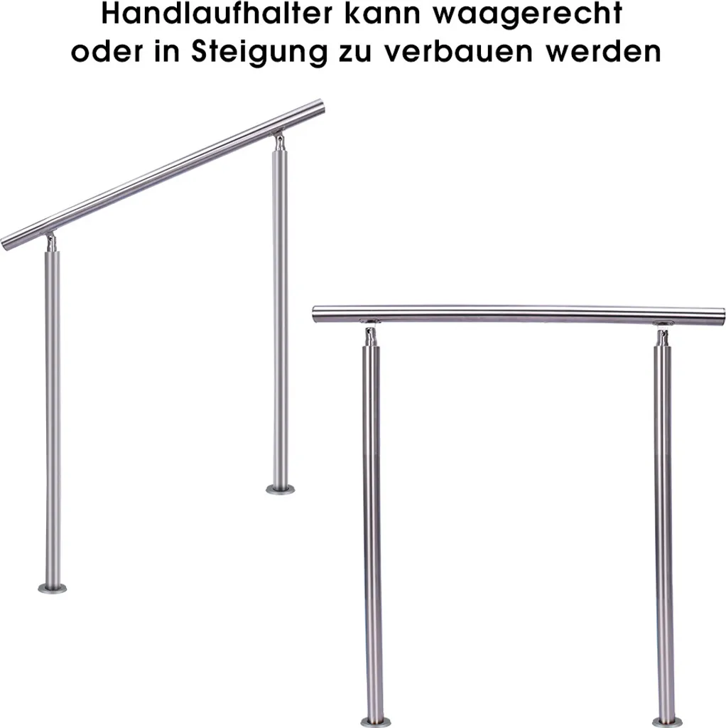 Iropro Treppengeländer Edelstahl Geländer 100cm Ohne Querstäbe Handlauf Balkongeländer Für Innen Außen 2 Iropro Treppengeländer Edelstahl Geländer 100cm Ohne Querstäbe Handlauf Balkongeländer Für Innen Außen – Bild 2