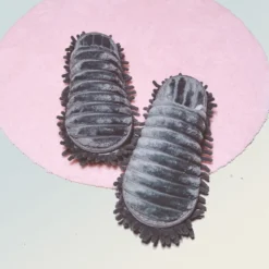 1 Paar Winter Mop Hausschuhe Waschbare Mikrofaser-Reinigungs-Bodenstaub Hausschuhe Abnehmbare Wischschuhe,Hausschuhe L Dunkelgrau