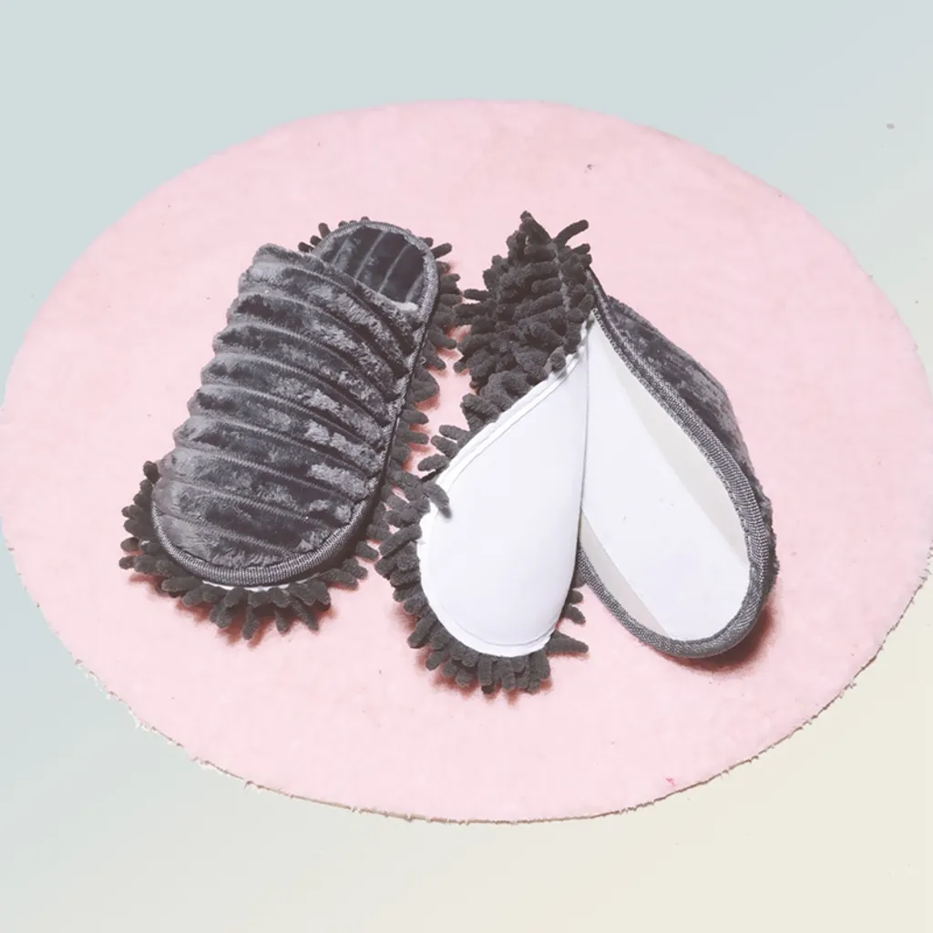 1 Paar Winter Mop Hausschuhe Waschbare Mikrofaser-Reinigungs-Bodenstaub Hausschuhe Abnehmbare Wischschuhe,Hausschuhe L Dunkelgrau 3 1 Paar Winter Mop Hausschuhe Waschbare Mikrofaser-Reinigungs-Bodenstaub Hausschuhe Abnehmbare Wischschuhe,Hausschuhe L Dunkelgrau – Bild 3