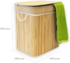 Bambus-Wäschekorb Wäschesammler Mit Griffen Wäschesack Wäschebox Eckig 40x30x45 Cm -Leifheit || Vileda || Wenko Verkaufsgeschäft b15bfbb4f38130a0b029a9ae39642010