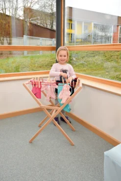 EDUPLAY 120485 Wäscheständer Mit Klammern, 66 X 63 X 39 Cm, Natur