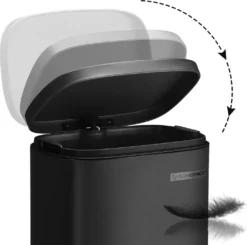 SONGMICS Mülleimer, 30 L Abfalleimer Mit Pedal, Treteimer Mit Inneneimer Aus Kunststoff, Für Die Küche, Klappdeckel, Softclose, Geruchsdicht Und Hygienisch, Schwarz LTB03BK -Leifheit || Vileda || Wenko Verkaufsgeschäft b303ebe00c0c24f722108b10d6d7d3ef