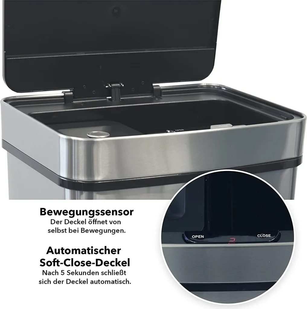 Mülleimer Dirk Bewegungssensor Für Hygienisches Öffnen 62 Liter 6 Mülleimer Dirk Bewegungssensor Für Hygienisches Öffnen 62 Liter – Bild 6