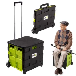 UPP Shopping Cart + Deckel Einkaufswagen Einkaufstrolley Tragekorb Einkaufskorb