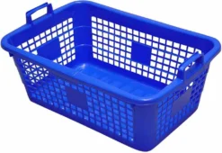 Lockweiler 103-968026 Wäschekorb, Eckig, Kunststoff, 88 X 55 X 30 Cm, 80 Liter, Blau