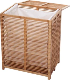 Wäschetruhe HWC-B18, Wäschebox Wäschekorb Wäschesammler, Bambus 61x50x35cm -Leifheit || Vileda || Wenko Verkaufsgeschäft b74ded256d4b9892fad3b7070a3fb53d