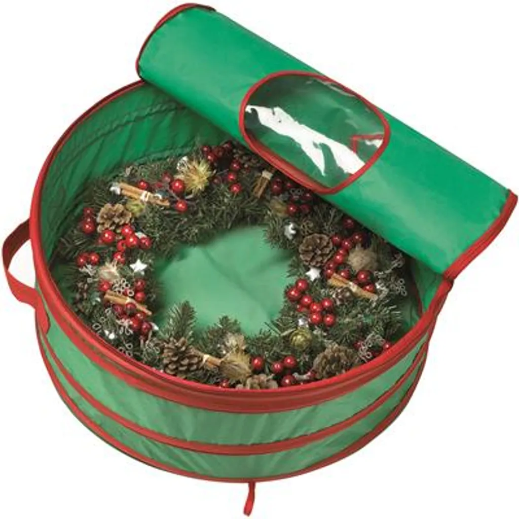 Weihnachtstasche Für Großen Weihnachtskranz Grün Rot 3 Weihnachtstasche Für Großen Weihnachtskranz Grün Rot – Bild 3