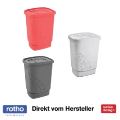ROTHO Wäschesammler 55 L FLOWERS, Farbe:Anthrazit -Leifheit || Vileda || Wenko Verkaufsgeschäft baaa10feb0fe598da7ede3bec83b0e16