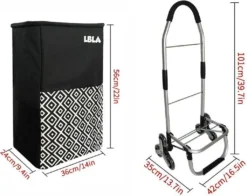 LBLA Einkaufstrolley 48L Klappbar Mit Treppensteiger/Treppenklettern, Mehrzweckwagen Multifunktional, Einkaufswagen Mit Edelstahlrahmen, Wasserdichte Segeltuchtasche Mit Kühlfach -Leifheit || Vileda || Wenko Verkaufsgeschäft bbdc32c4984161d0ad8a2f2b15ca7e16