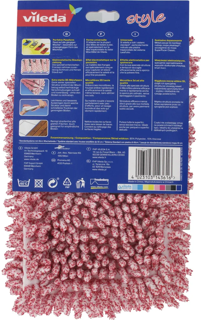 Vileda Ersatzwischbezug Für Bodenwischer Style 2 Vileda Ersatzwischbezug Für Bodenwischer Style – Bild 2