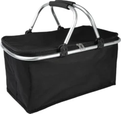 ONVAYA® Einkaufskorb Faltbar Mit Kühlfunktion | Schwarz | Faltkorb Mit Deckel | Isolierkorb | Einkaufstasche | Klappkorb | Thermokorb Klappbar