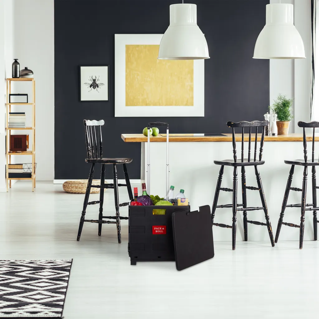 Relaxdays Einkaufstrolley Klappbar Mit Rollen 2 Relaxdays Einkaufstrolley Klappbar Mit Rollen – Bild 2