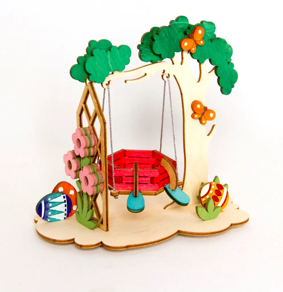 Drechslerei Kuhnert - Bastelset Osterdekoration Schaukel - Maße Ca. 16 X 10 X 16cm - 10205 2 Drechslerei Kuhnert - Bastelset Osterdekoration Schaukel - Maße Ca. 16 X 10 X 16cm - 10205 – Bild 2